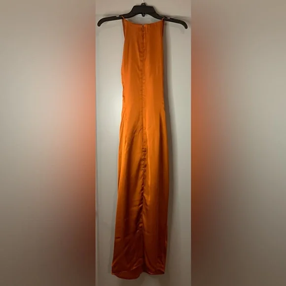 Andrea Iyamah Orange Reni Knotted Dress Size Large/US 10 New - Picture 12 of 15